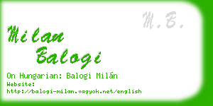 milan balogi business card