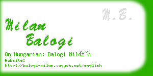 milan balogi business card